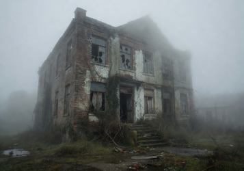 Foggy abandoned building