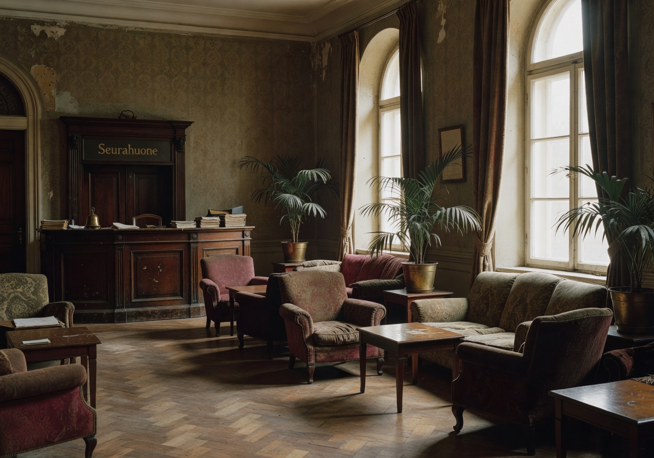 Seurahuone Hotel faded vintage lobby